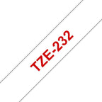 Brother TZE-232 cinta para impresora de etiquetas Rojo sobre blanco