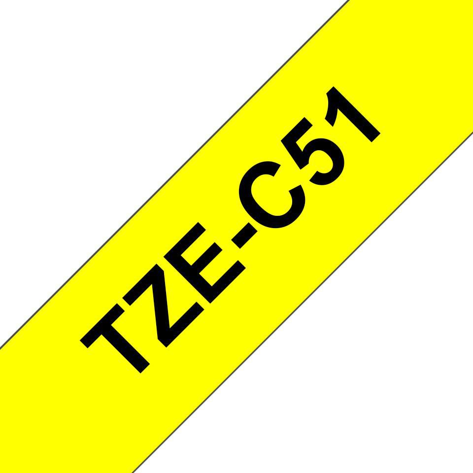 Brother TZE-C51 cinta para impresora de etiquetas Negro sobre amarillo fluorescente