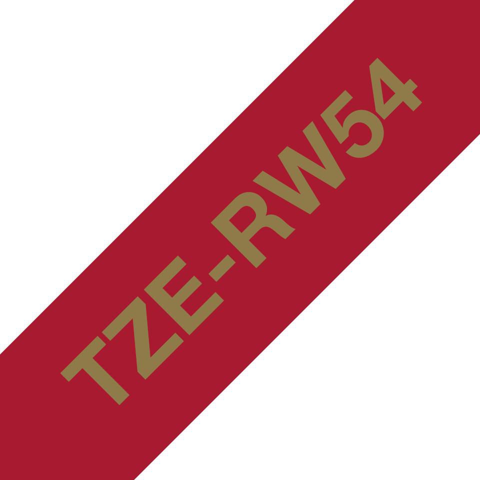 Brother TZE-RW54 cinta para impresora de etiquetas Oro sobre rojo