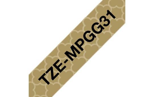 Brother TZE-MPGG31 cinta para impresora de etiquetas Negro en el oro