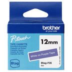 Brother BTAG-F35 cinta para impresora de etiquetas Blanco sobre morado