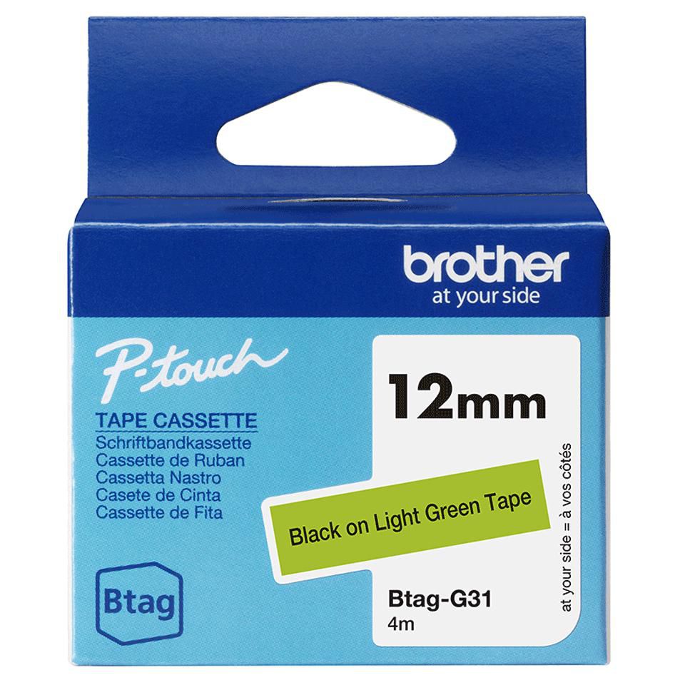Brother BTAG-G31 cinta para impresora de etiquetas Negro sobre verde