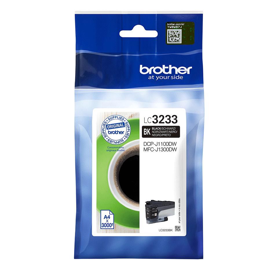 Brother LC3233BK cartucho de tinta 1 pieza(s) Original Rendimiento estándar Negro