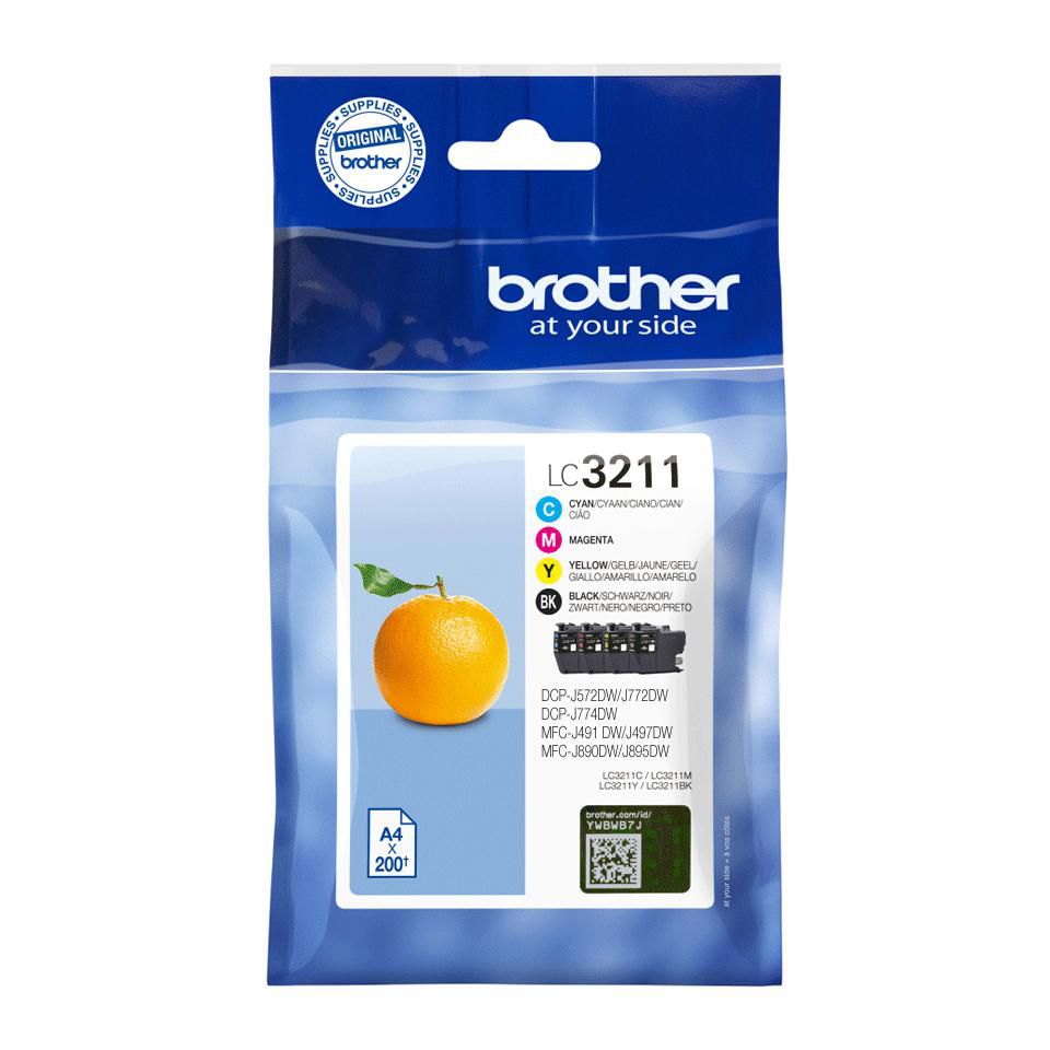 Brother LC3211VAL cartucho de tinta 4 pieza(s) Original Rendimiento estándar Negro, Cian, Magenta, Amarillo