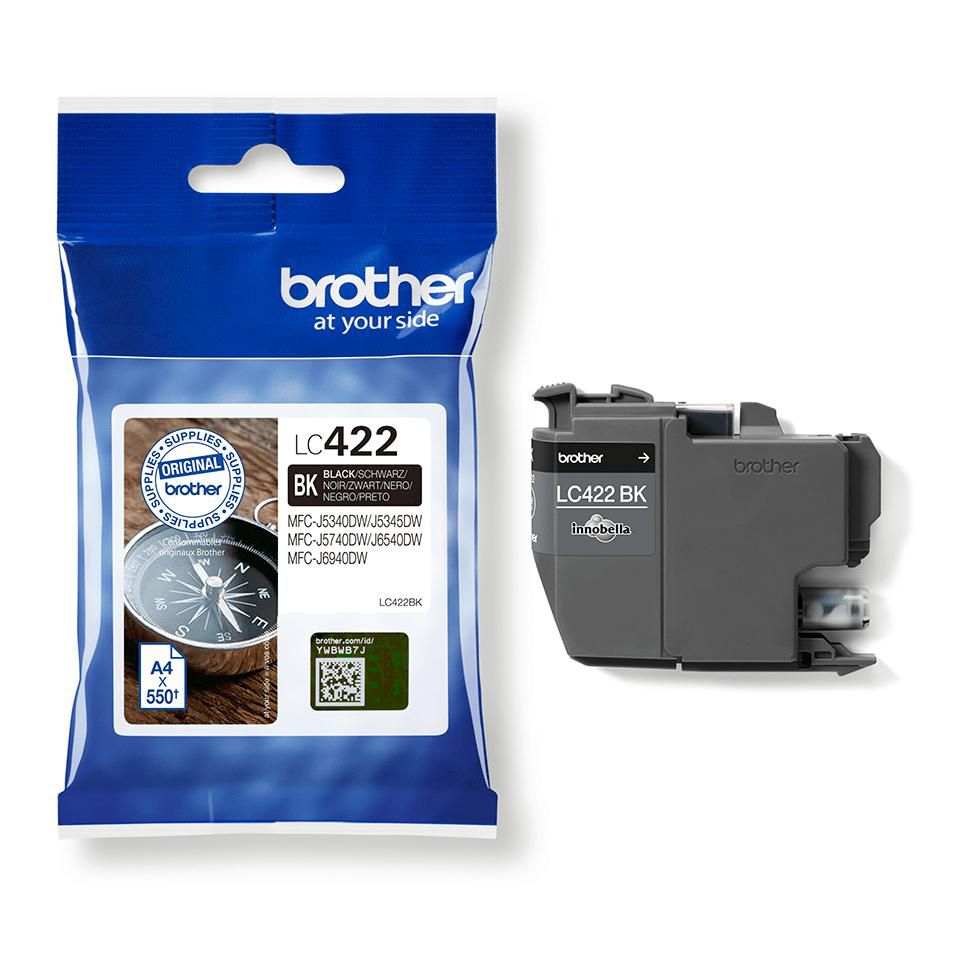 Brother LC422BK cartucho de tinta 1 pieza(s) Original Negro