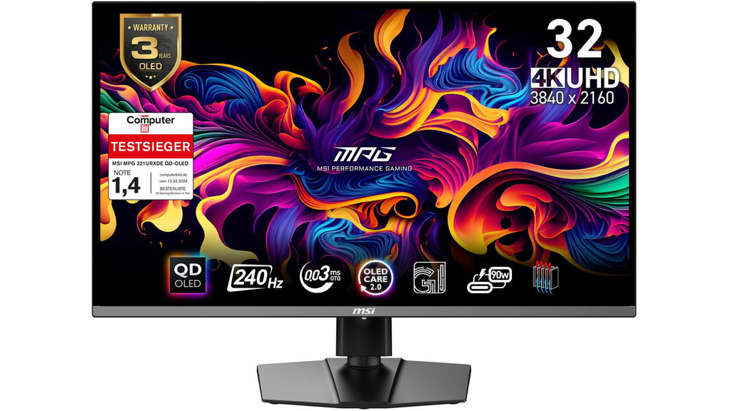 MSI MPG 321URXDE QD-OLED pantalla para PC 80 cm (31.5") 3840 x 2160 Pixeles 4K Ultra HD Negro