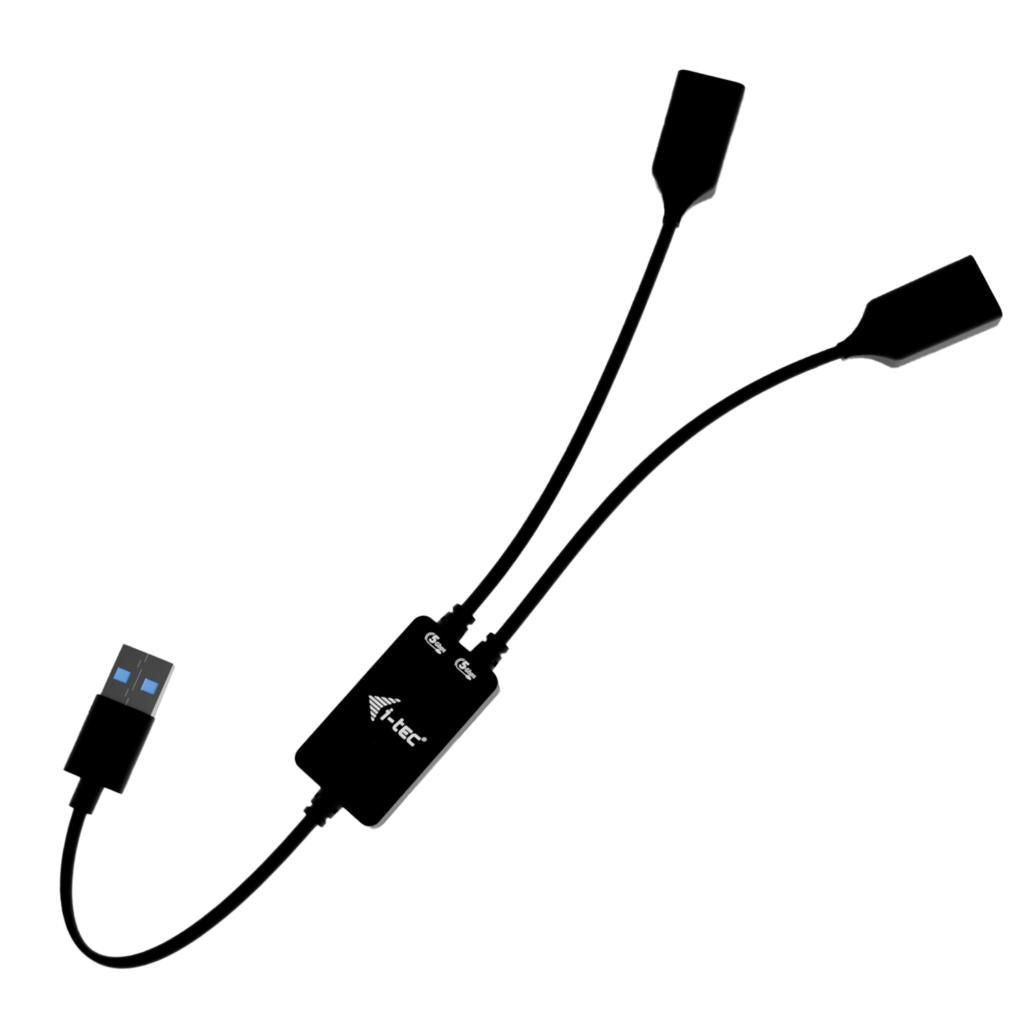 i-tec USB-A Cable HUB 2 port (2x USB-A) cable USB USB 3.2 Gen 1 (3.1 Gen 1) 0,1 m USB A 2 x USB A 5 Gbit/s Negro