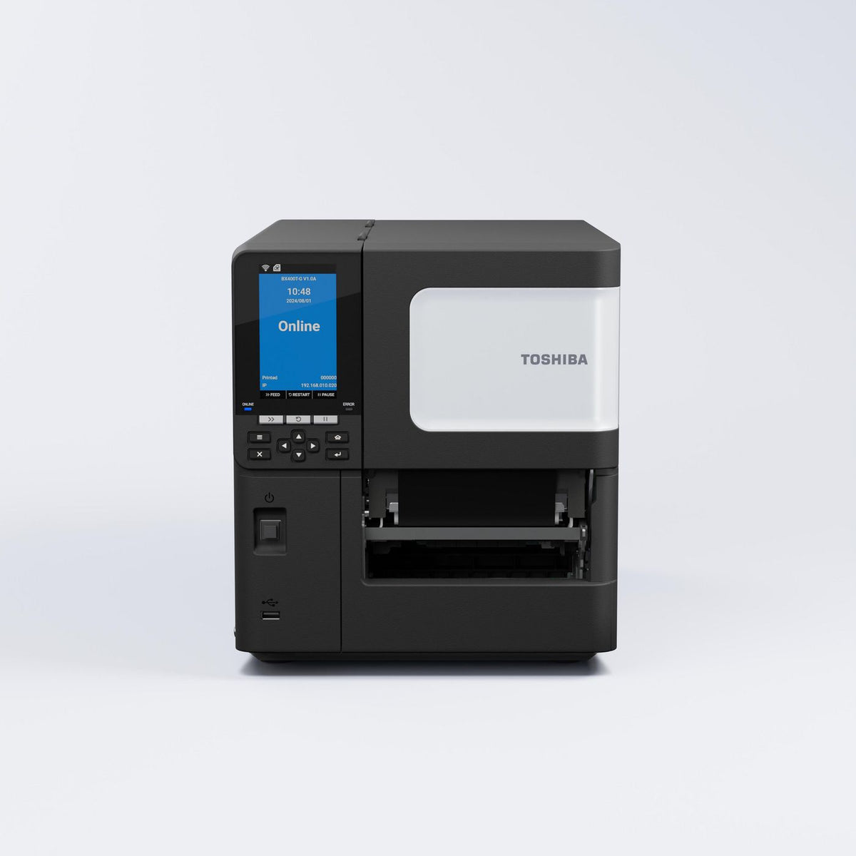Toshiba BX410T-GS02-QM-S, 8 dots/mm (203 dpi), disp., USB, Ethernet, Near-End, Black