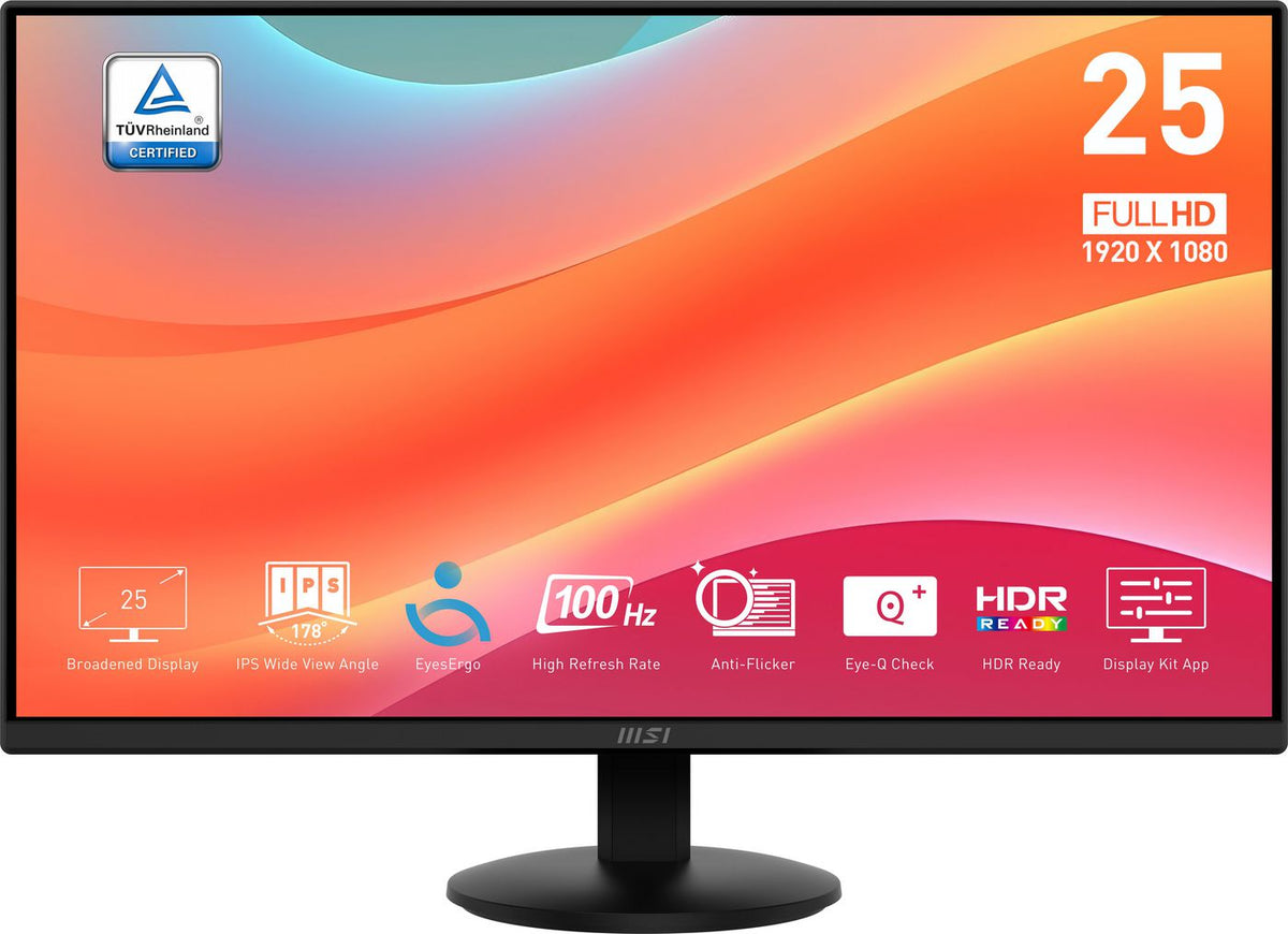 MSI Pro MP252L pantalla para PC 62,2 cm (24.5") 1920 x 1080 Pixeles Full HD LED Negro