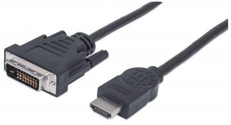 Manhattan 355742 adaptador de cable de vídeo 2 m HDMI tipo A (Estándar) DVI-D Negro