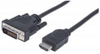 Manhattan 355742 adaptador de cable de vídeo 2 m HDMI tipo A (Estándar) DVI-D Negro