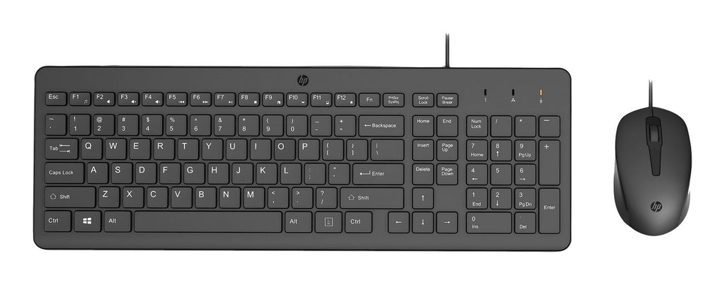HP 150 Wired Mouse and Keyboard Combination teclado Ratón incluido Hogar / Oficina USB Negro