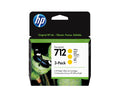 HP 712 3-pack 29-ml Yellow DesignJet Ink Cartridge cabeza de impresora Inyección de tinta térmica