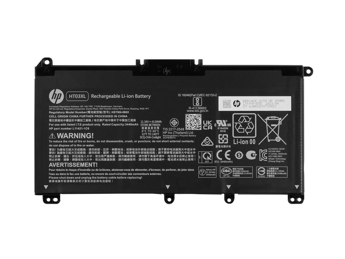 HP Battery 3CELL 41W 3.6A Li-ION HT03041XL