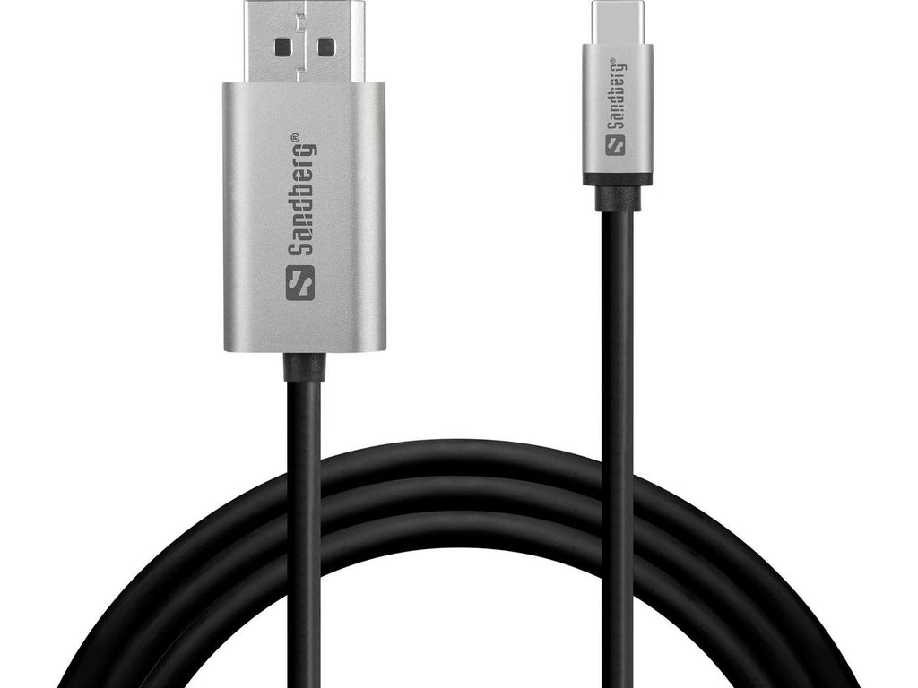 Sandberg 136-51 adaptador de cable de vídeo 0 m USB Tipo C DisplayPort Negro, Gris