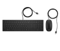 HP Pavilion Wired Combo Keyboard 400 teclado Ratón incluido Oficina USB Negro
