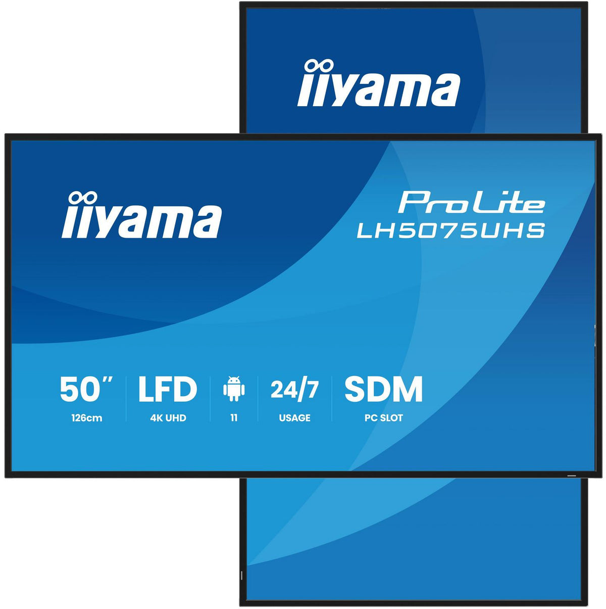 iiyama LH5075UHS-B2AG pantalla de señalización Pantalla plana para señalización digital 125,7 cm (49.5") LCD Wifi 500 cd / m² 4K Ultra HD Negro Procesador incorporado Android 11 24/7
