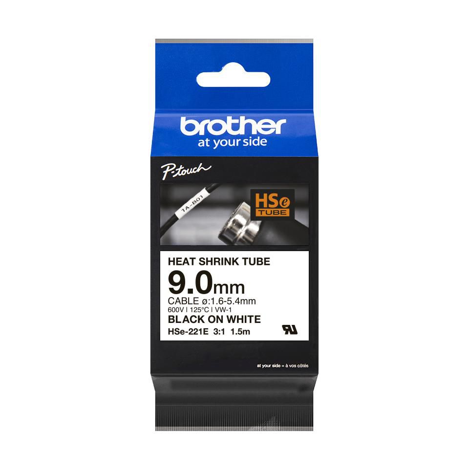 Brother HSE-221E cinta para impresora de etiquetas Negro sobre blanco