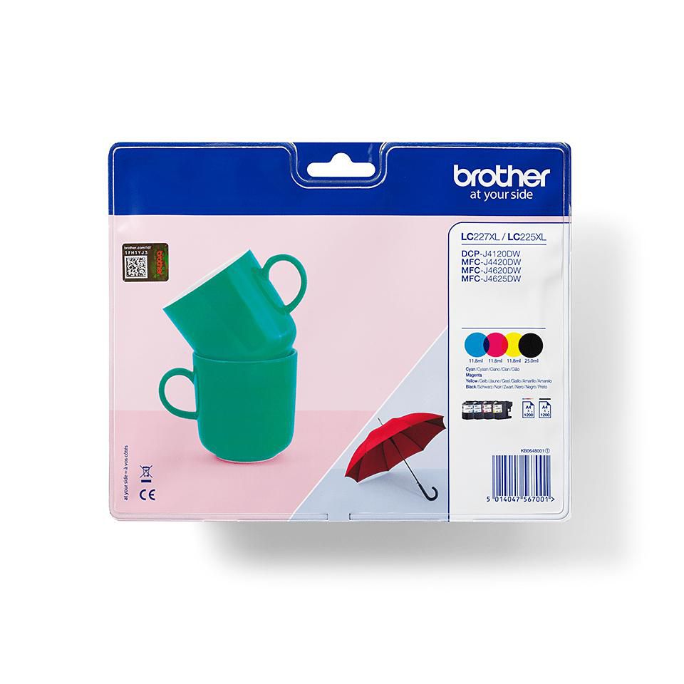 Brother LC227XLVALBPDR cartucho de tinta 4 pieza(s) Original Negro, Cian, Magenta, Amarillo