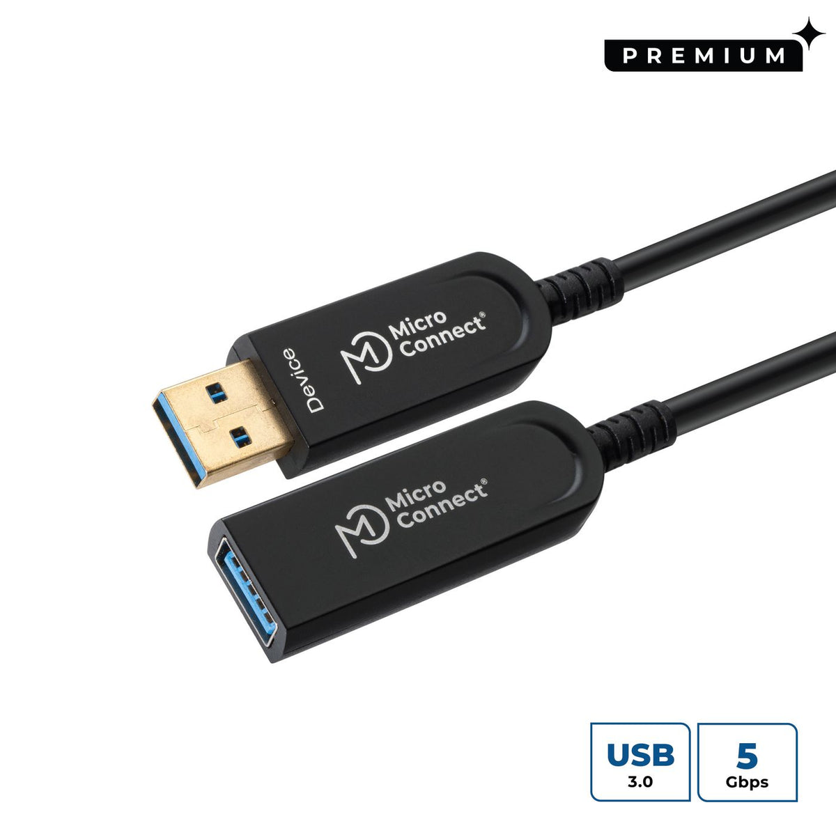 Microconnect MC-USB3.0AAF100AOP cable USB USB 3.2 Gen 2 (3.1 Gen 2) 100 m USB A Negro