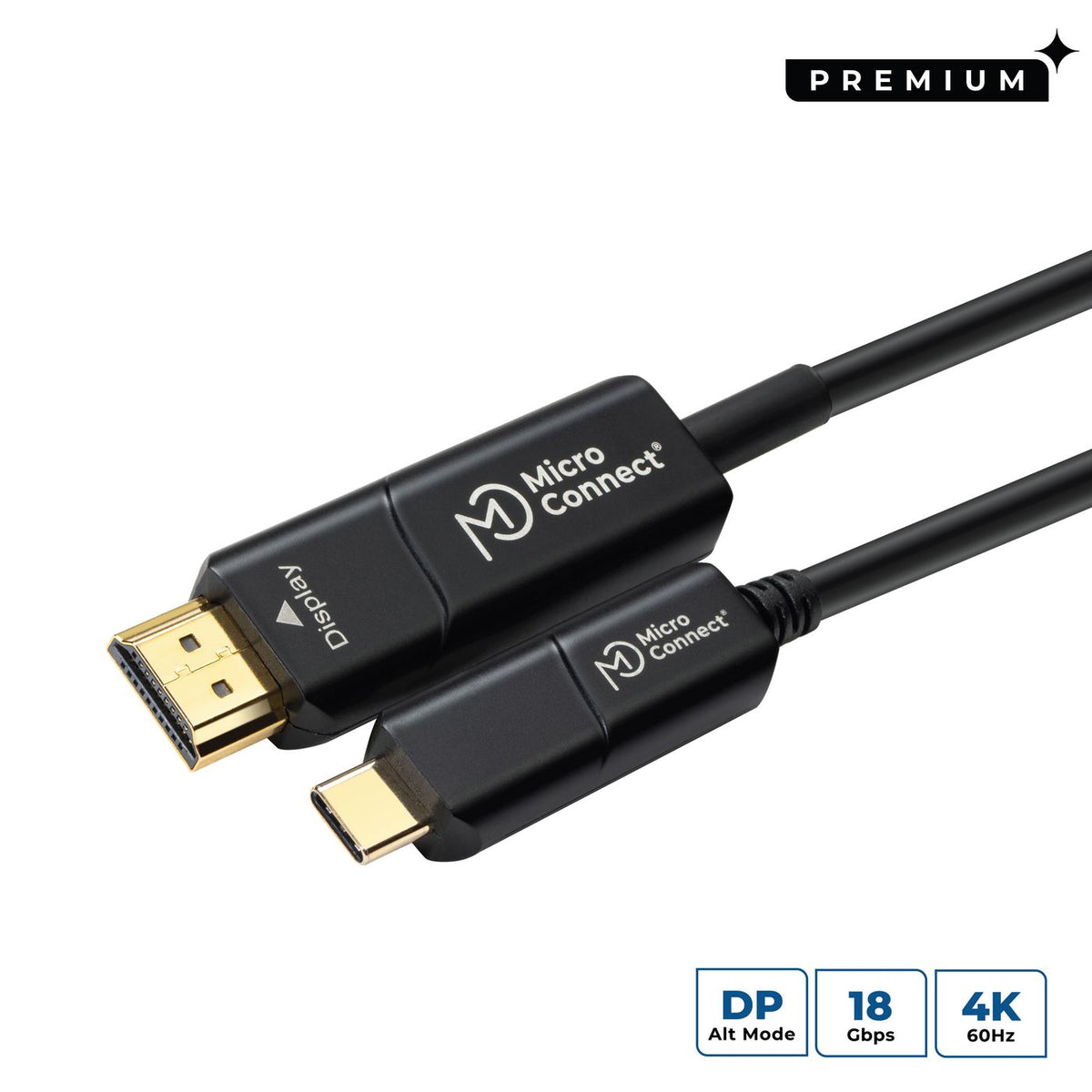 Microconnect USB3.1CHDMI15OP adaptador de cable de vídeo 15 m USB Tipo C HDMI Negro