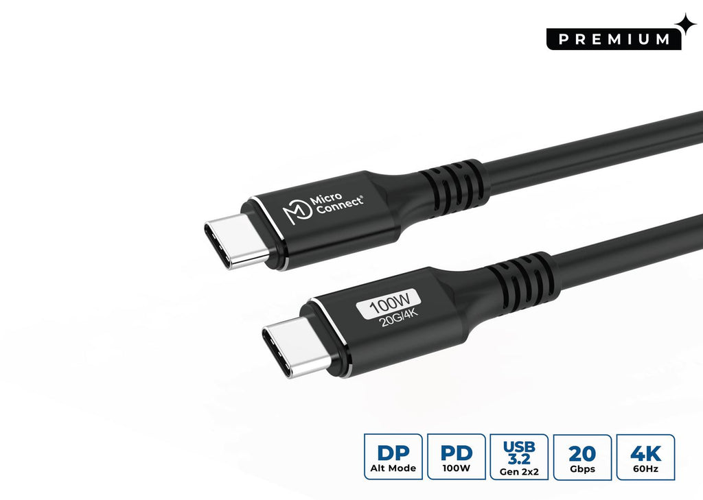 Microconnect USB3.2CC01.5 cable USB USB 3.2 Gen 2x2 1,5 m USB C Negro