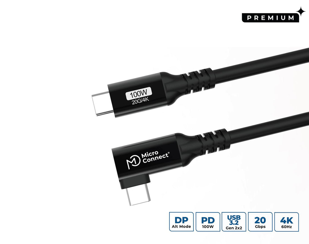 Microconnect USB3.2CC01-A cable USB USB 3.2 Gen 2x2 1 m USB C Negro
