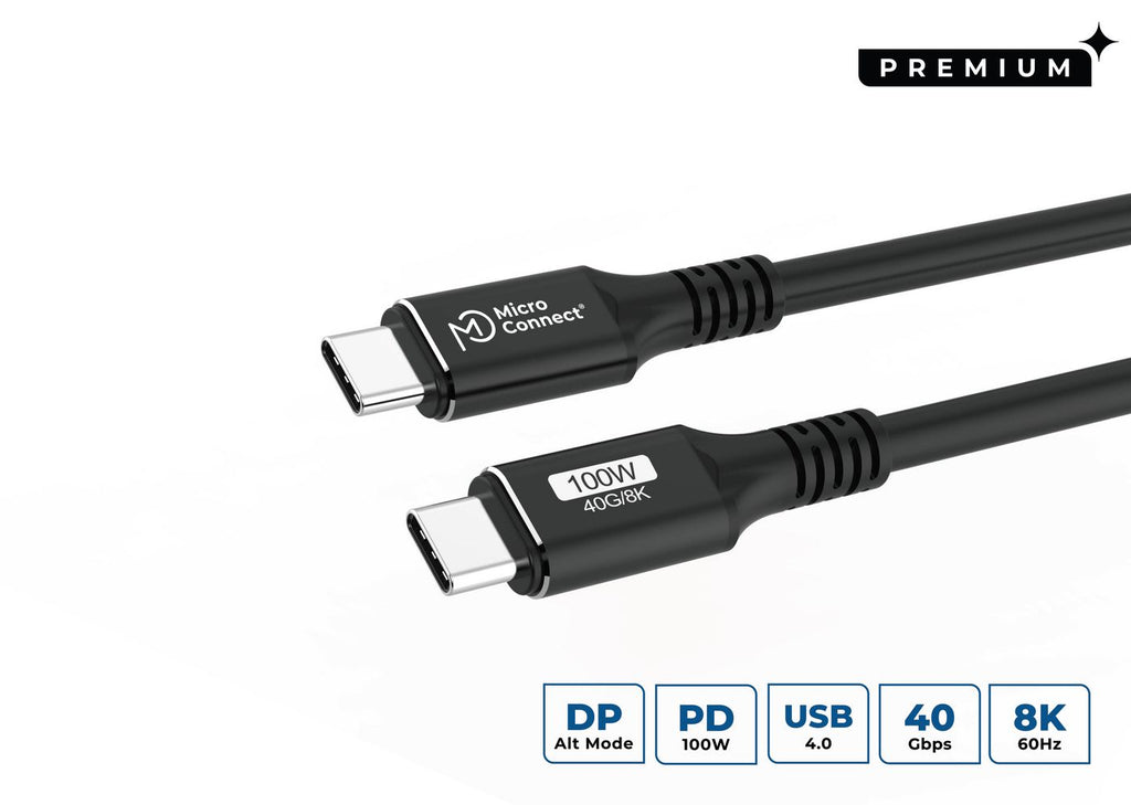 Microconnect USB4CC1.5 cable USB USB4 Gen 3x2 1,5 m USB C 100 W Negro