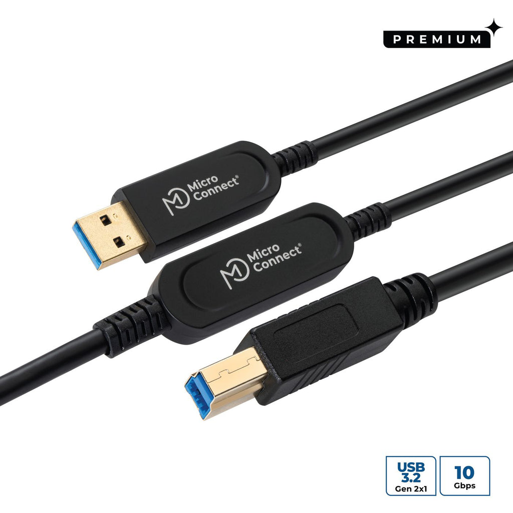 Microconnect MC-USB3.0AB20OP cable USB USB 3.2 Gen 2 (3.1 Gen 2) 20 m USB A USB B Negro