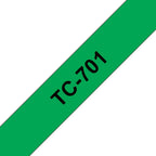 Brother TC-701 cinta para impresora de etiquetas Negro sobre verde