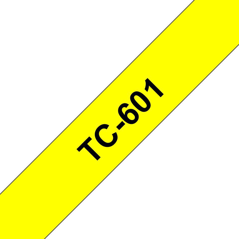Brother TC-601 cinta para impresora de etiquetas Negro sobre amarillo