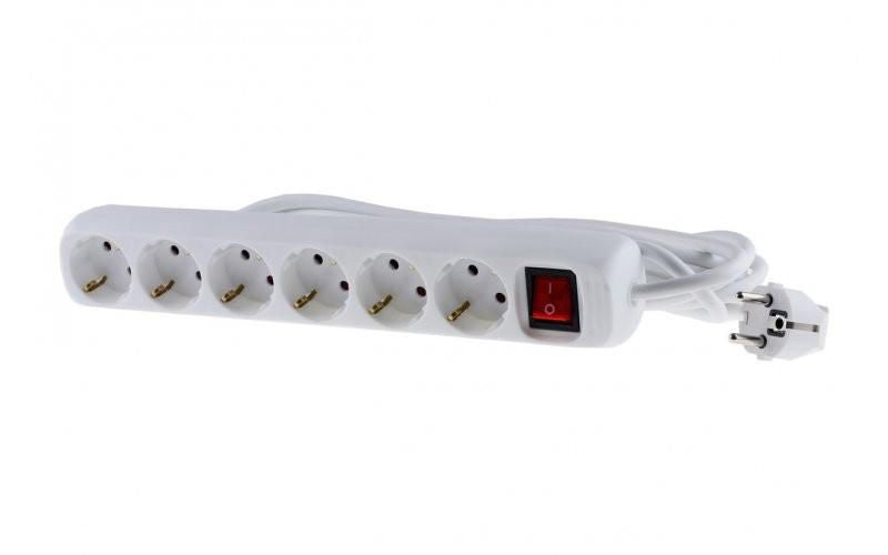 Mercodan Schuko power strip with 6 584420025