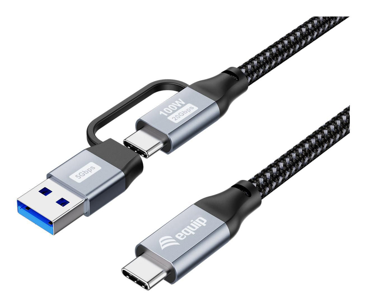 Equip 128432 cable USB USB 3.2 Gen 2x2 2 m USB A/USB C USB C 20 Gbit/s 100 W Negro