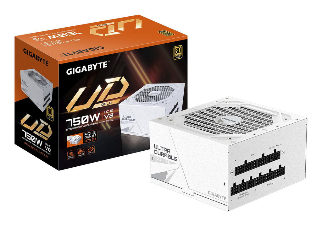 GIGABYTE UD750GM PG5 V2 ICE unidad de fuente de alimentación 750 W 20+4 pin ATX ATX Blanco