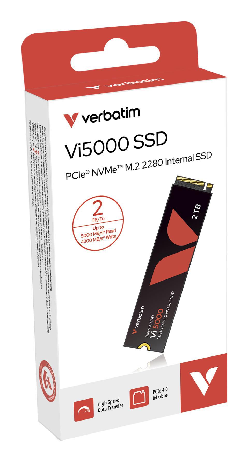 Verbatim Vi5000 2 TB M.2 PCI Express 4.0 NVMe 3D NAND