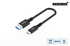 Microconnect USB3.2AC015 cable USB USB 3.2 Gen 2 (3.1 Gen 2) 0,15 m USB C USB A 60 W Negro
