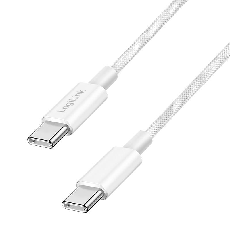 LogiLink CU0340 cable USB USB 2.0 0,5 m USB C 0,48 Gbit/s 60 W Blanco
