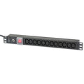 Techly 023776 base múltiple 2 m 12 salidas AC Interior Negro