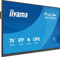 iiyama TN7505A-B1AG pantalla de señalización Panel plano interactivo 189,3 cm (74.5") 500 cd / m² 4K Ultra HD Negro Pantalla táctil
