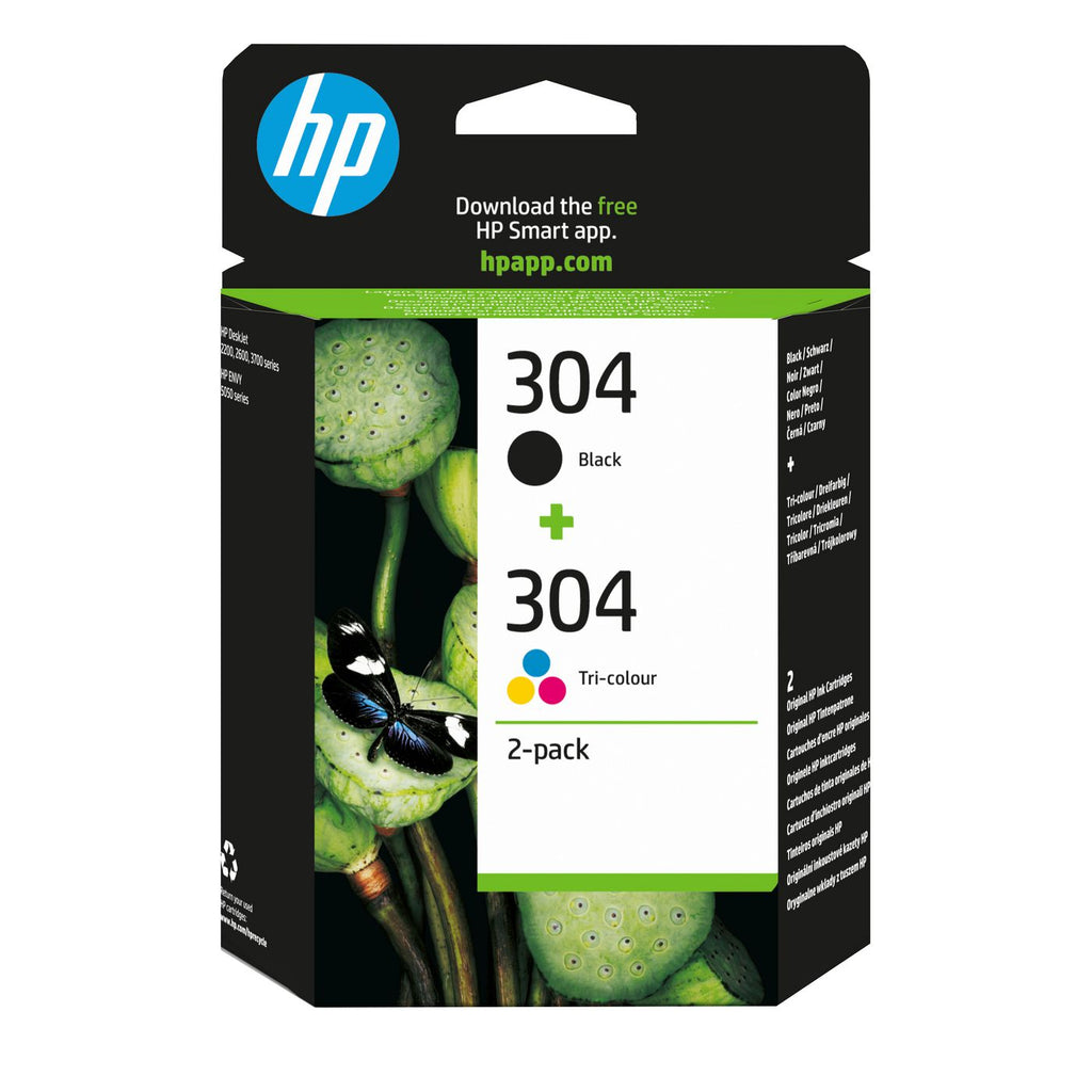 HP 304 2-pack Black/Tri-color Original Ink Cartridges cartucho de tinta 2 pieza(s) Rendimiento estándar Negro, Cian, Magenta, Amarillo