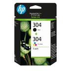 HP 304 2-pack Black/Tri-color Original Ink Cartridges cartucho de tinta 2 pieza(s) Rendimiento estándar Negro, Cian, Magenta, Amarillo