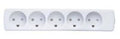 Microconnect Power strip with 5 outlets, grounded sockets for 2-pin plugs (dummy ground), white, 10 m base múltiple 5 salidas AC Interior Blanco