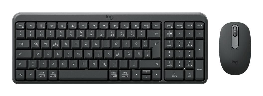 Logitech MK250 teclado Ratón incluido Universal RF Wireless + Bluetooth QWERTZ Alemán Grafito