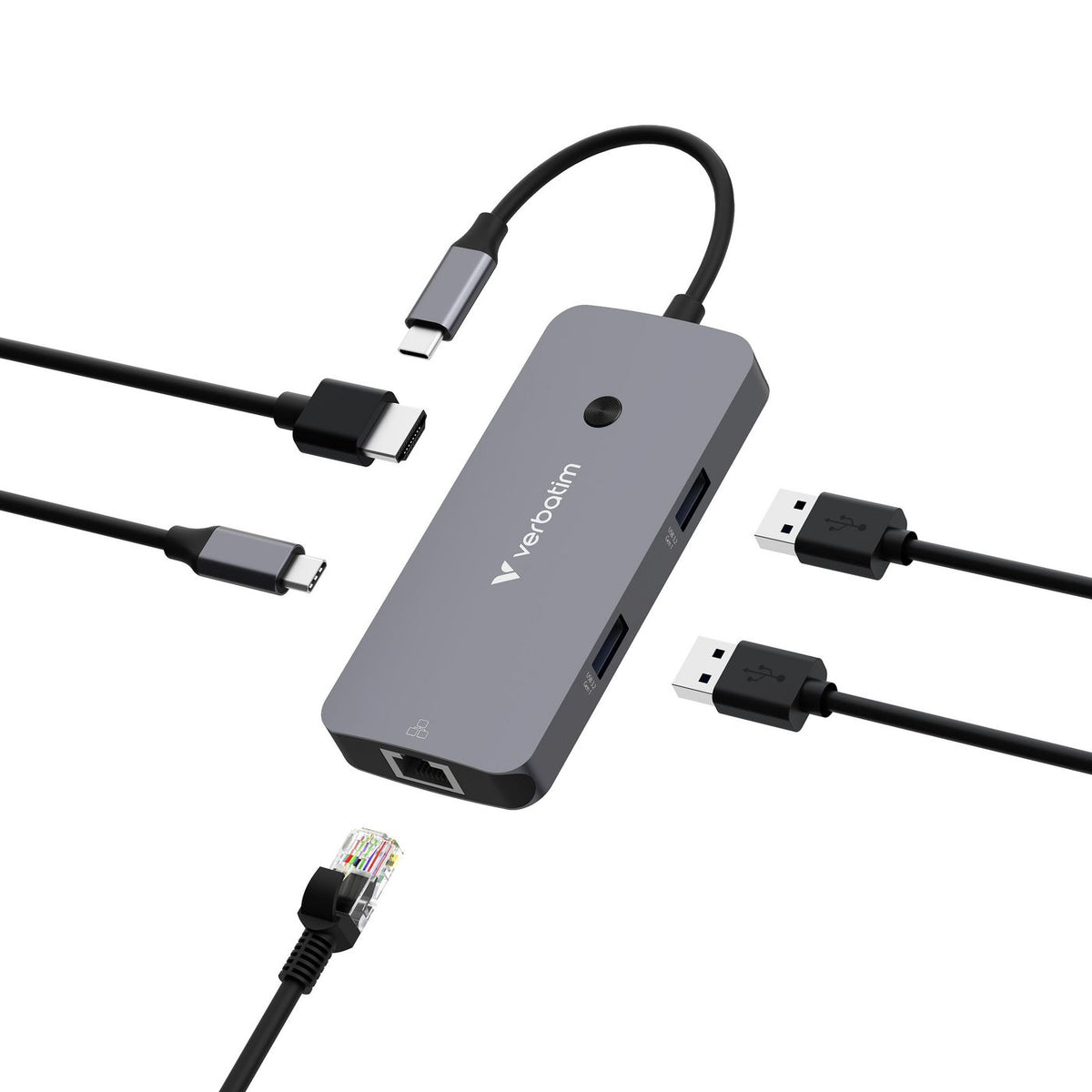 Verbatim CMH-05 USB Tipo C 5000 Mbit/s Plata