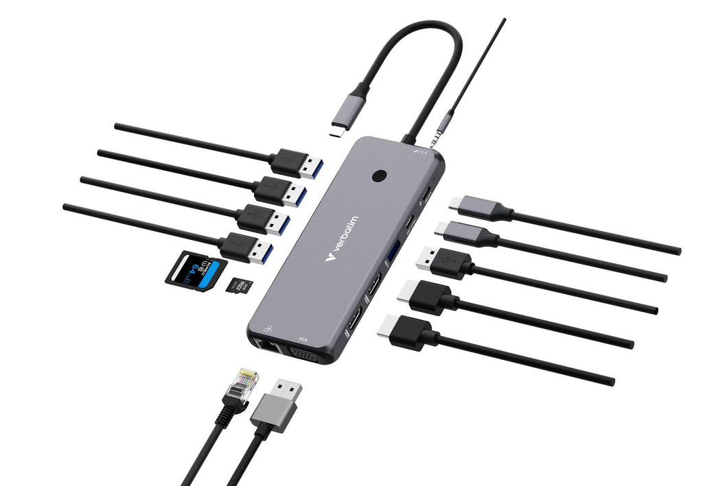 Verbatim CMH-14 USB Tipo C 5000 Mbit/s Plata