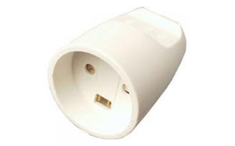 Microconnect Extender with earth, straight, white, 10A-250V. adaptador de enchufe eléctrico Blanco