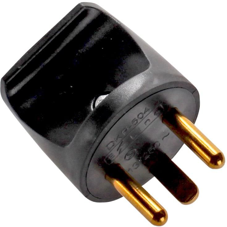 Microconnect Danish Power plug, Black conector eléctrico Blanco