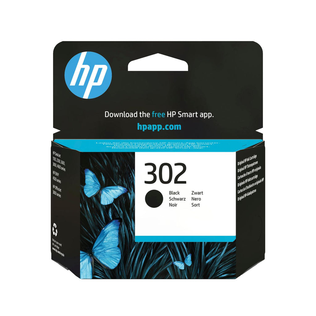 HP 302 Black Original Ink Cartridge cartucho de tinta 1 pieza(s) Estándar