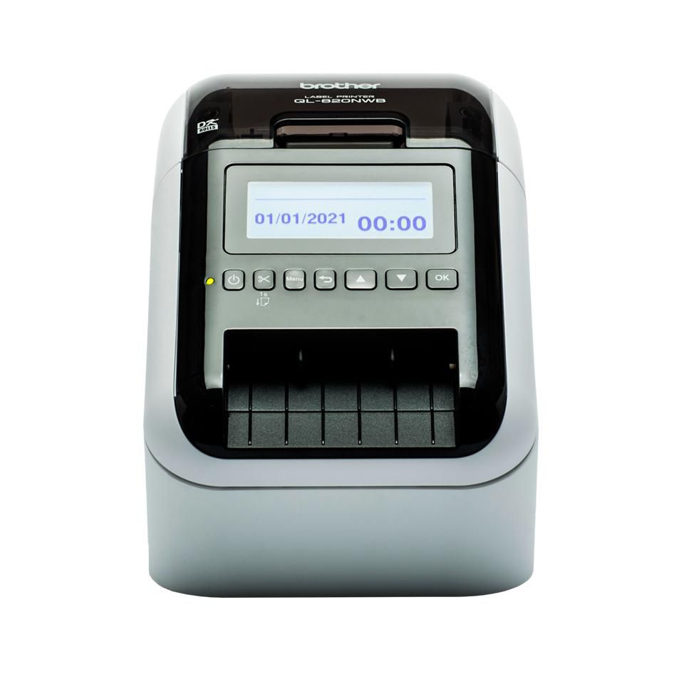Brother QL-820NWBCVM impresora de etiquetas Térmica directa Color 300 x 600 DPI 176 mm/s Inalámbrico y alámbrico Ethernet DK Wifi Bluetooth
