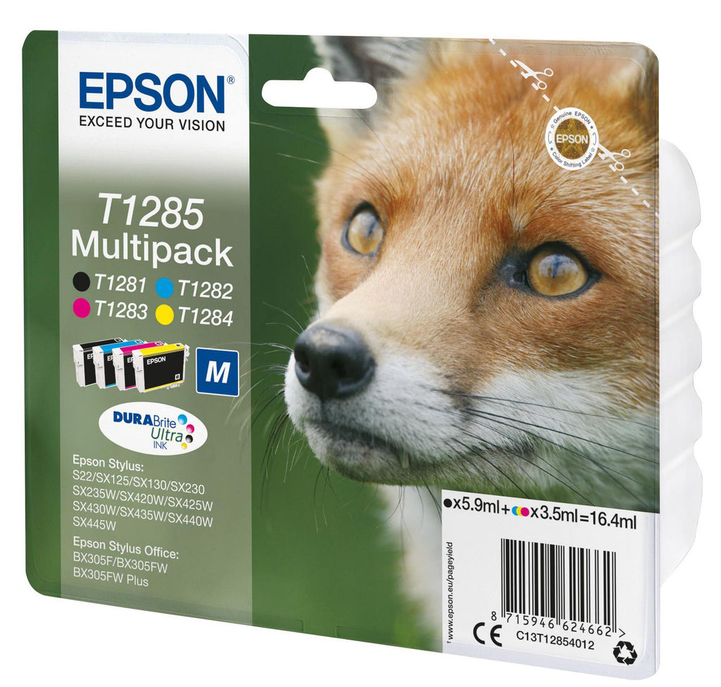 Epson Fox T1285 cartucho de tinta 1 pieza(s) Original Negro, Cian, Magenta, Amarillo